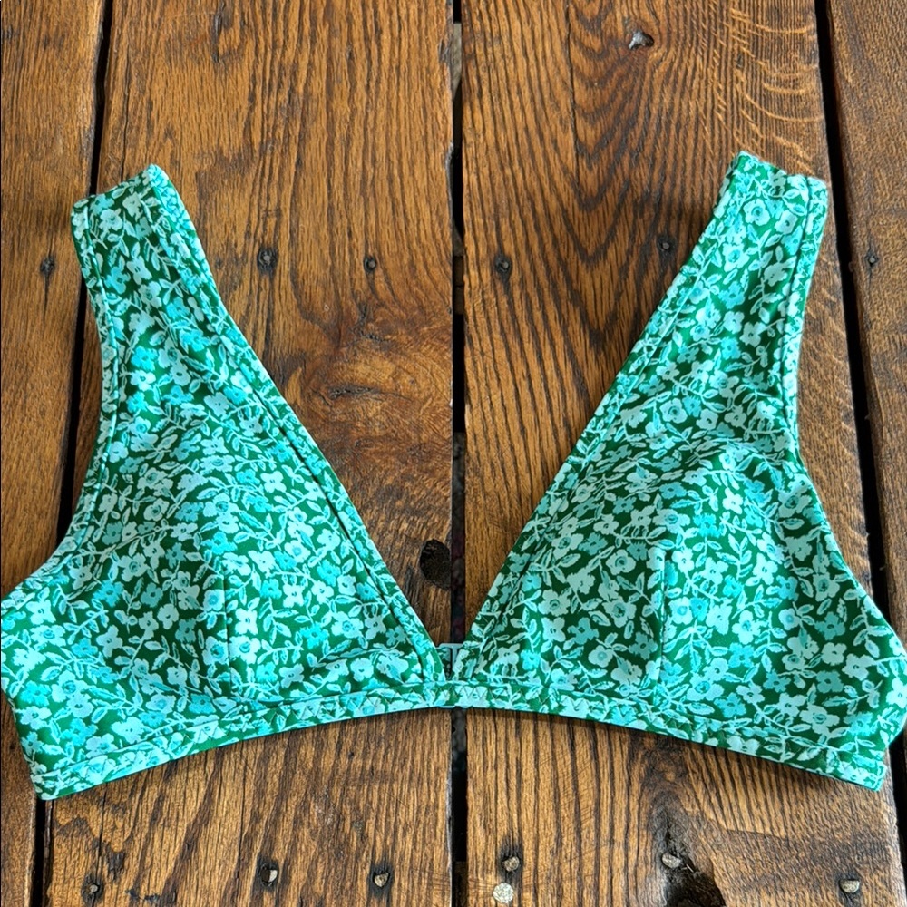 Green Floral Bikini Top aerie